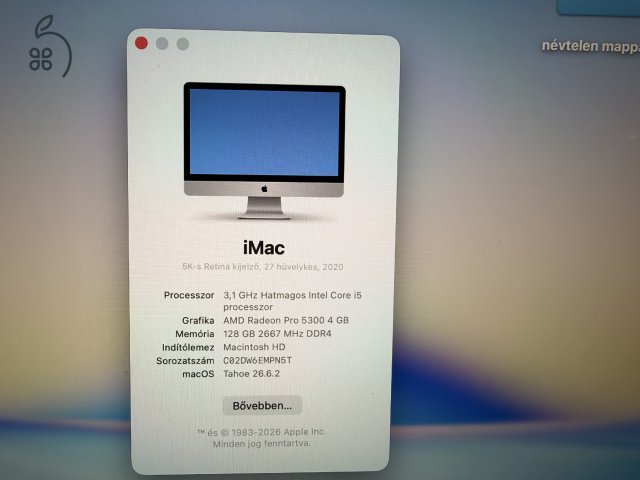 iMac (5K-s Retina kijelző, 27 hüvelykes, 2020)