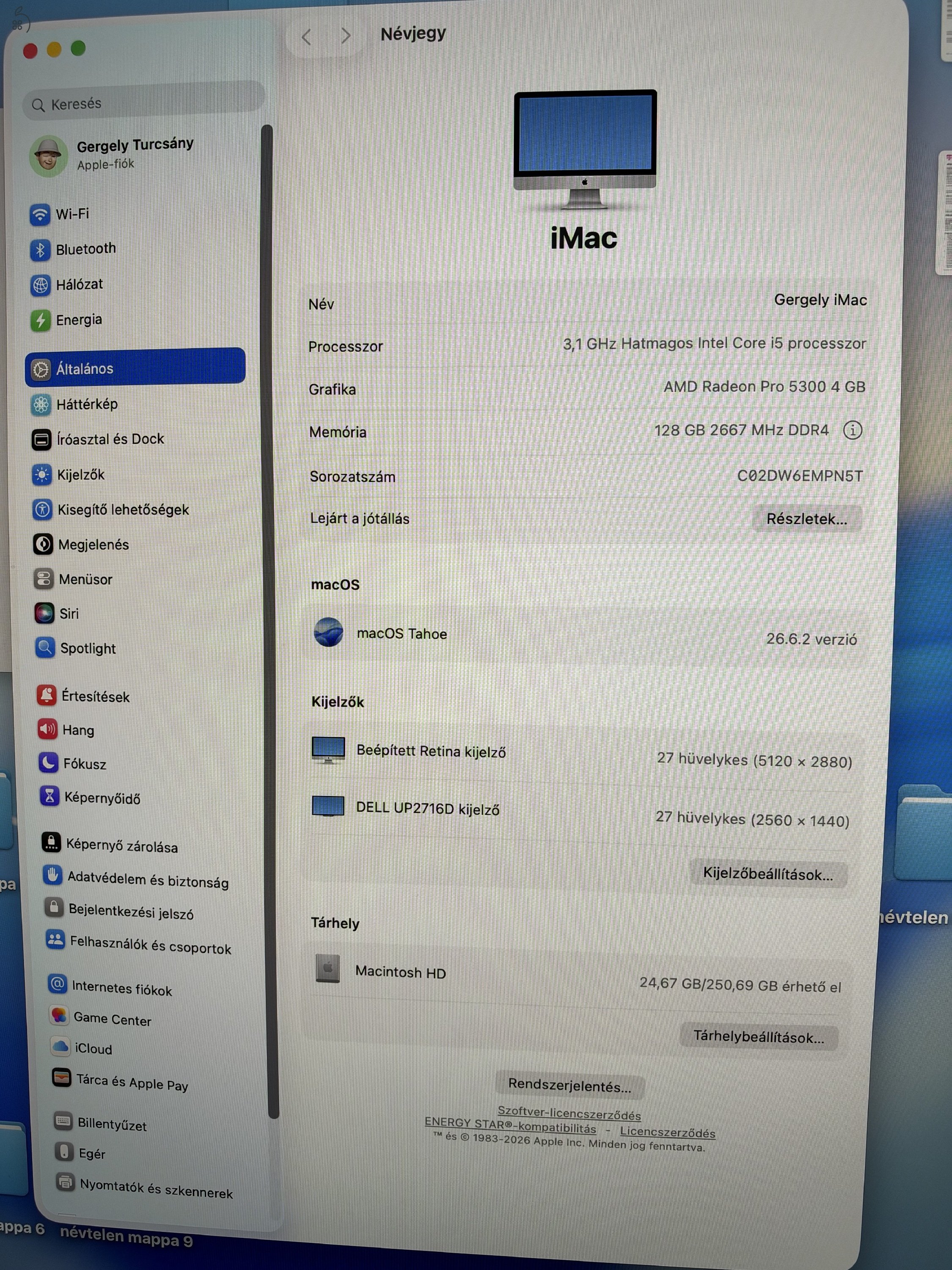 iMac (5K-s Retina kijelző, 27 hüvelykes, 2020)