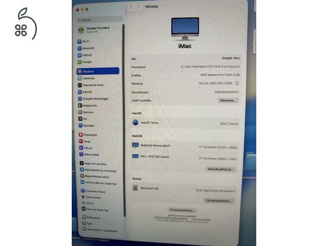 iMac (5K-s Retina kijelző, 27 hüvelykes, 2020)