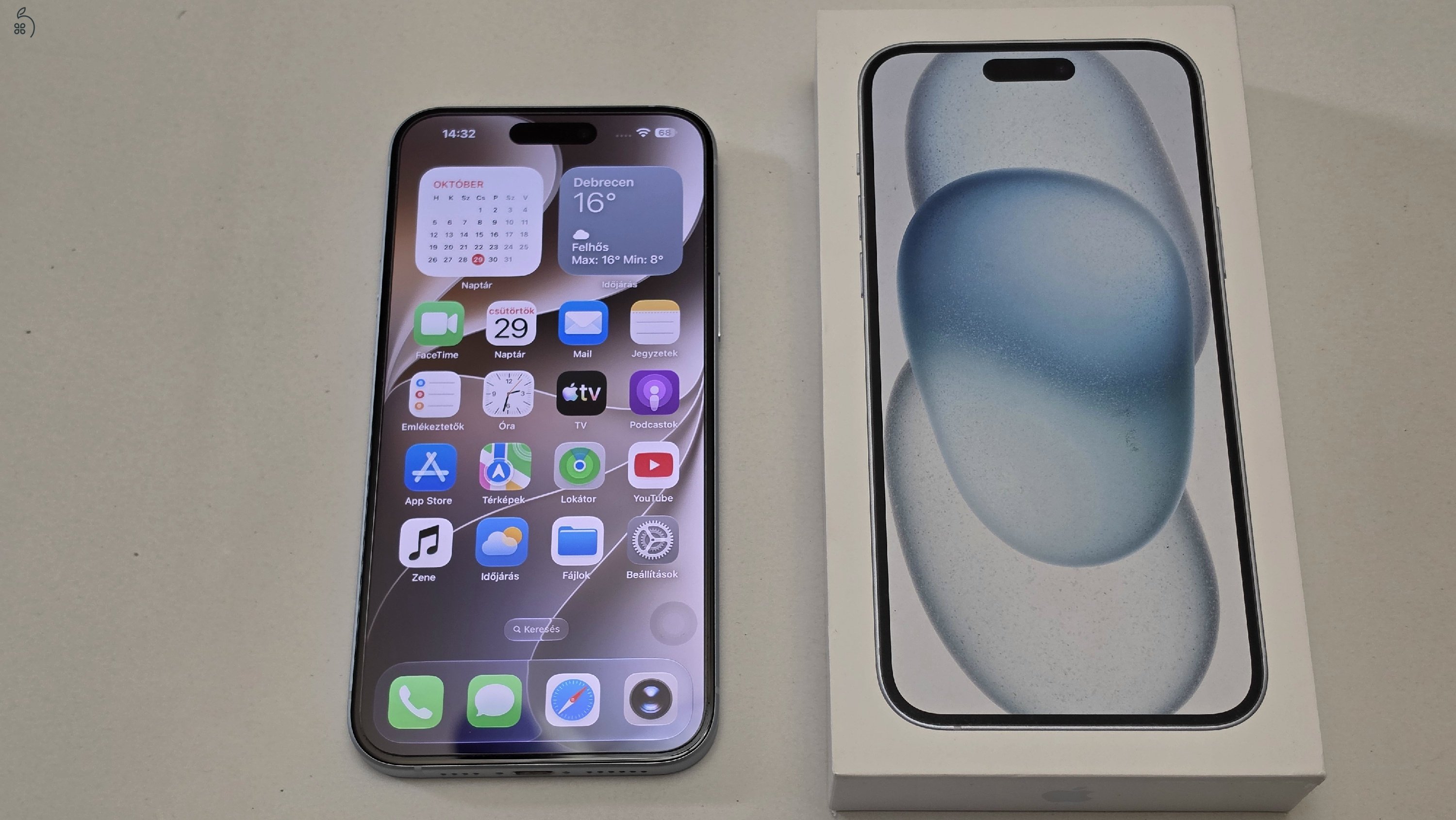 Iphone 15 Plus 128GB Blue újszerű állapotban eladó Debrecenben
