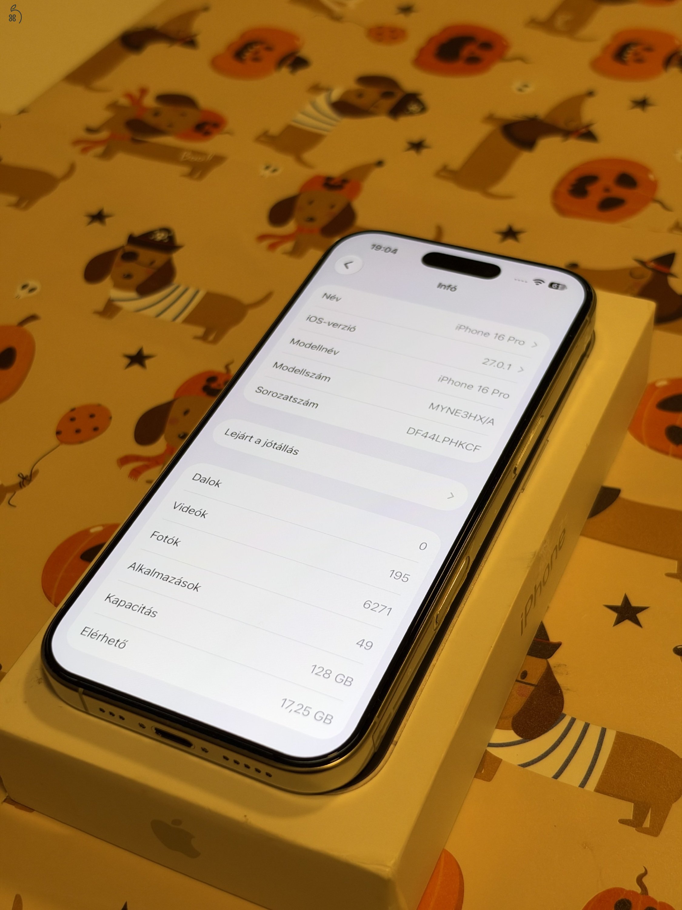 Iphone 16 Pro 128GB Fehér Titánium Újszerű Állapotú