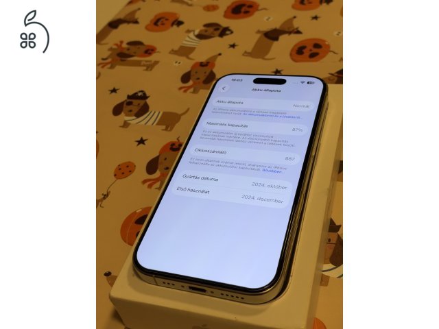 Iphone 16 Pro 128GB Fehér Titánium Újszerű Állapotú
