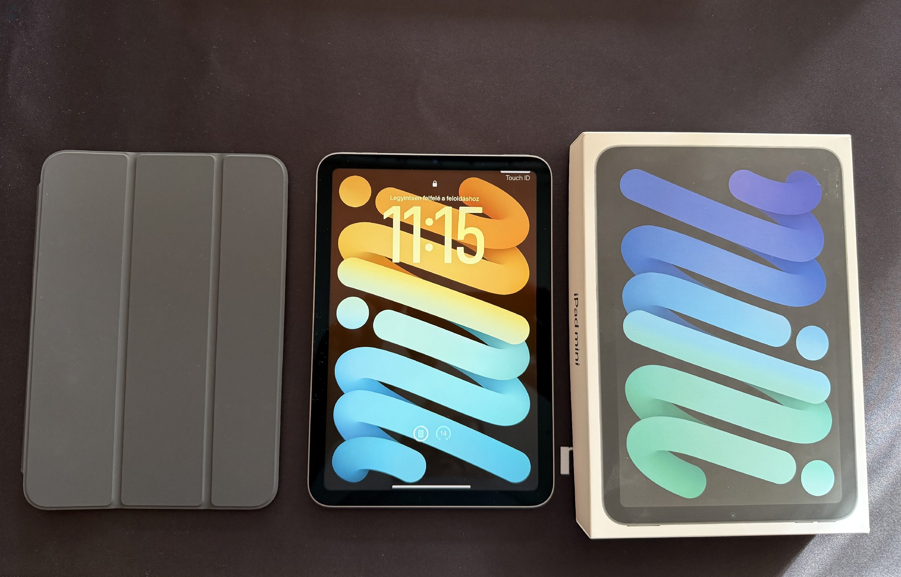 IPAD MINI 7 128GB Wi-Fi - Space Gray színben Garancia! + Apple Smart Folio