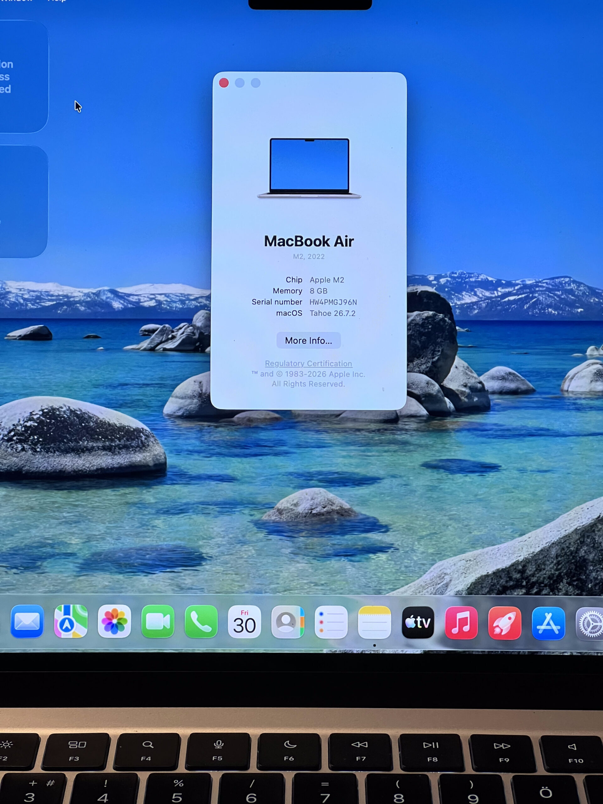 Hibátlan MacBook Air 2022 M2 13” 256GB 2 ÉV Garanciával Számlával