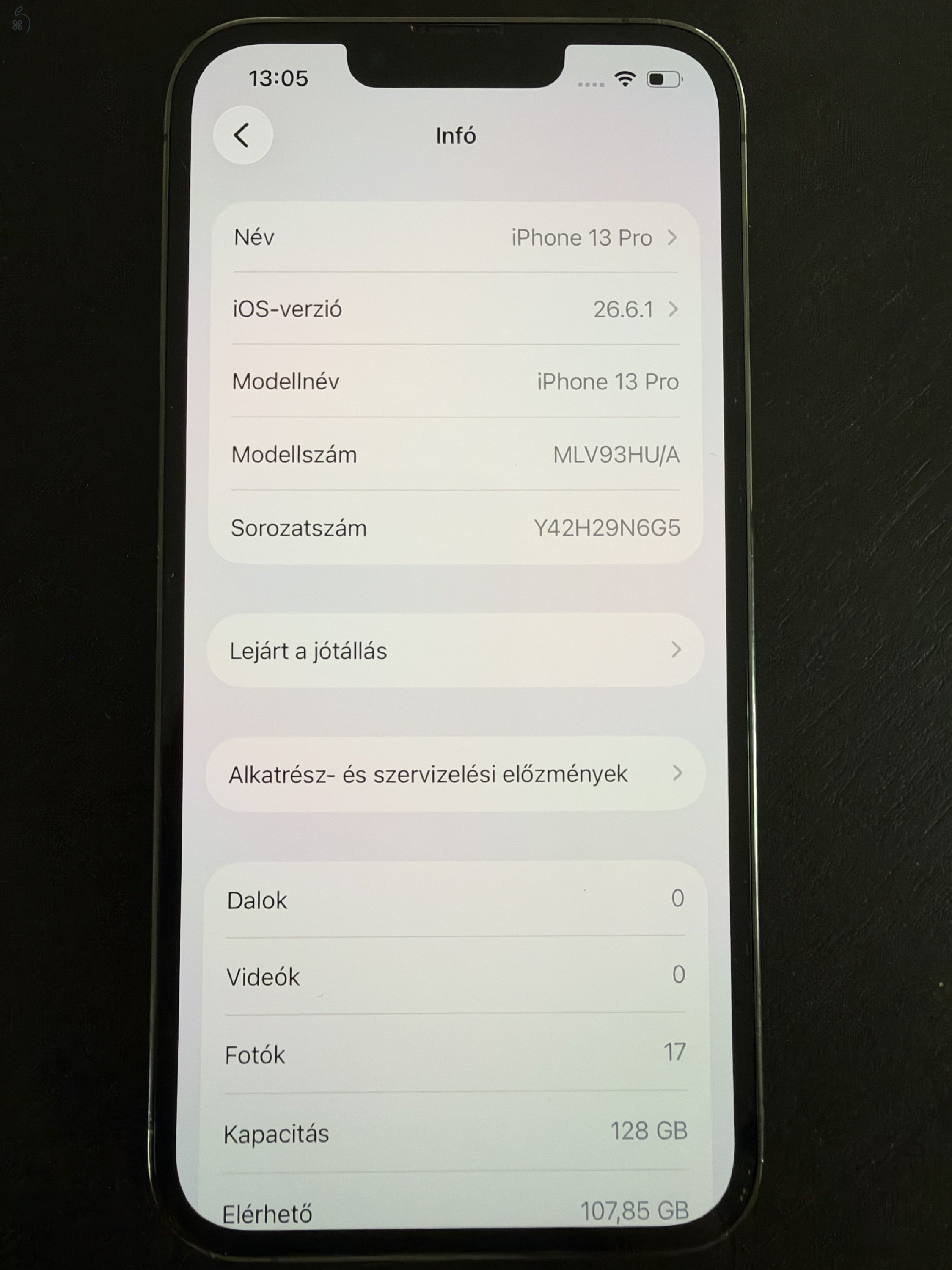 iPhone 13 Pro Graphite szürke 128GB