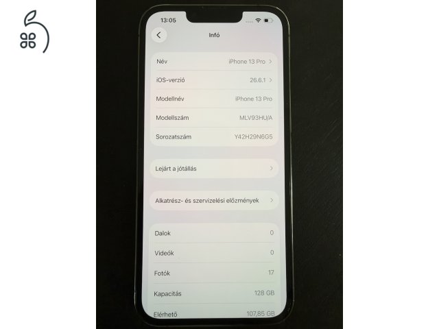 iPhone 13 Pro Graphite szürke 128GB