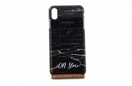 CR - iPhone XS Max Fekete márványos iON Store feliratos műanyag telefontok