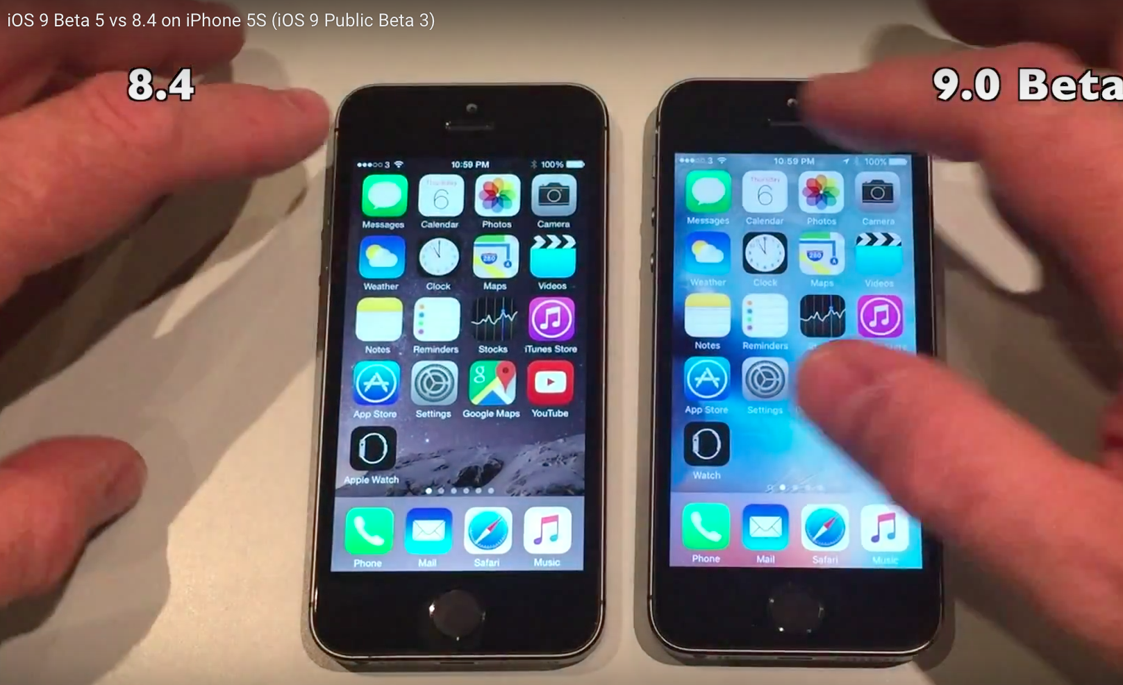 iOS 9 béta 5 vs iOS 8.4 gyorsasági teszt [videó]