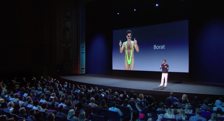 Borat csinálni parodizálása Apple keynote!