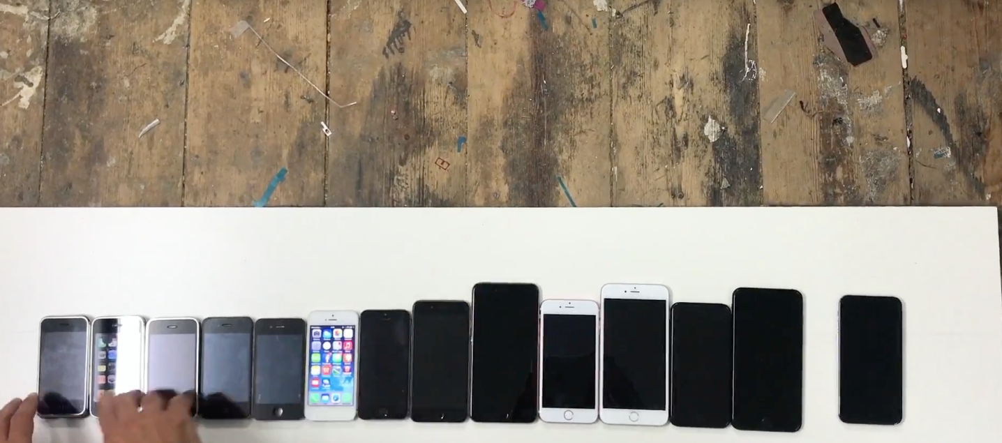 Az iPhone 2G től az iPhone 8-ig, tíz év összehasonlítása egy videóban.