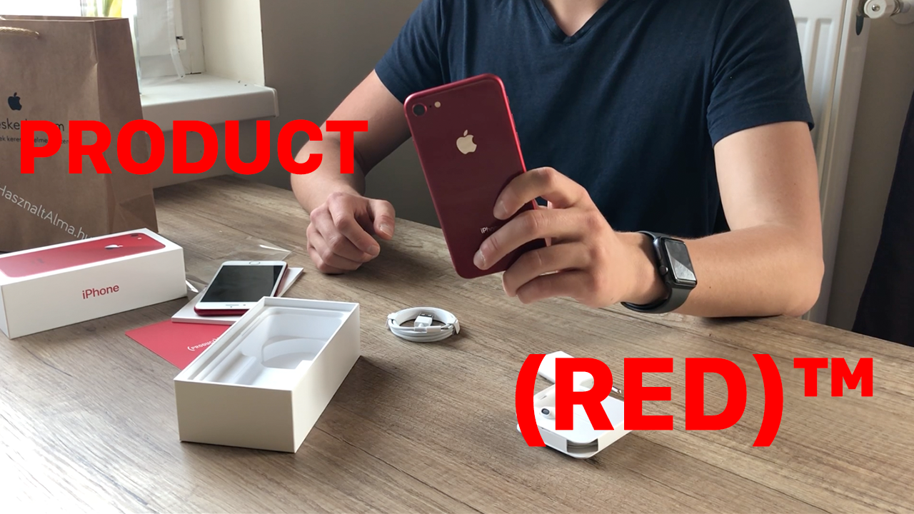 PRODUCT (RED) iPhone 8 unboxing [videó] - a fekete előlap tényleg csodákat tesz