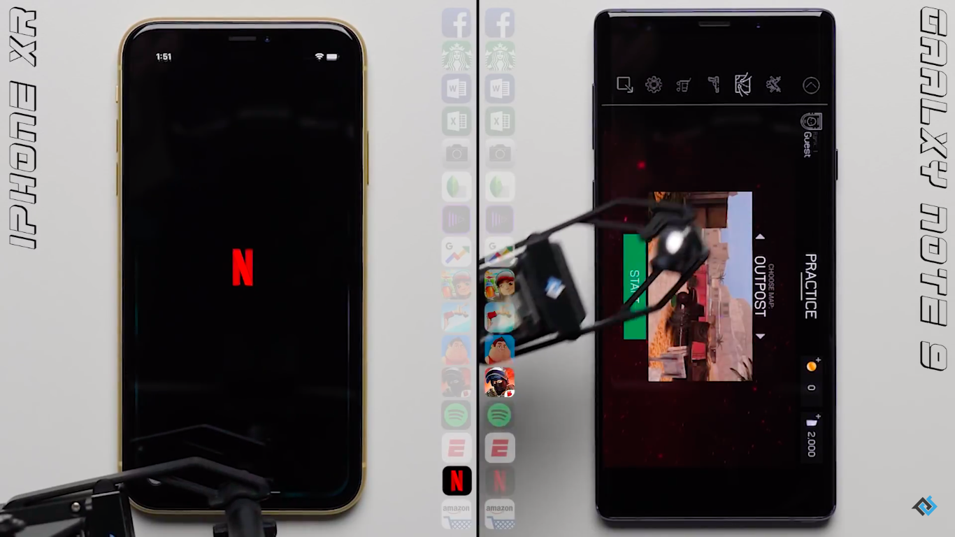iPhone XR vs Galaxy Note 9 sebességteszt – videó