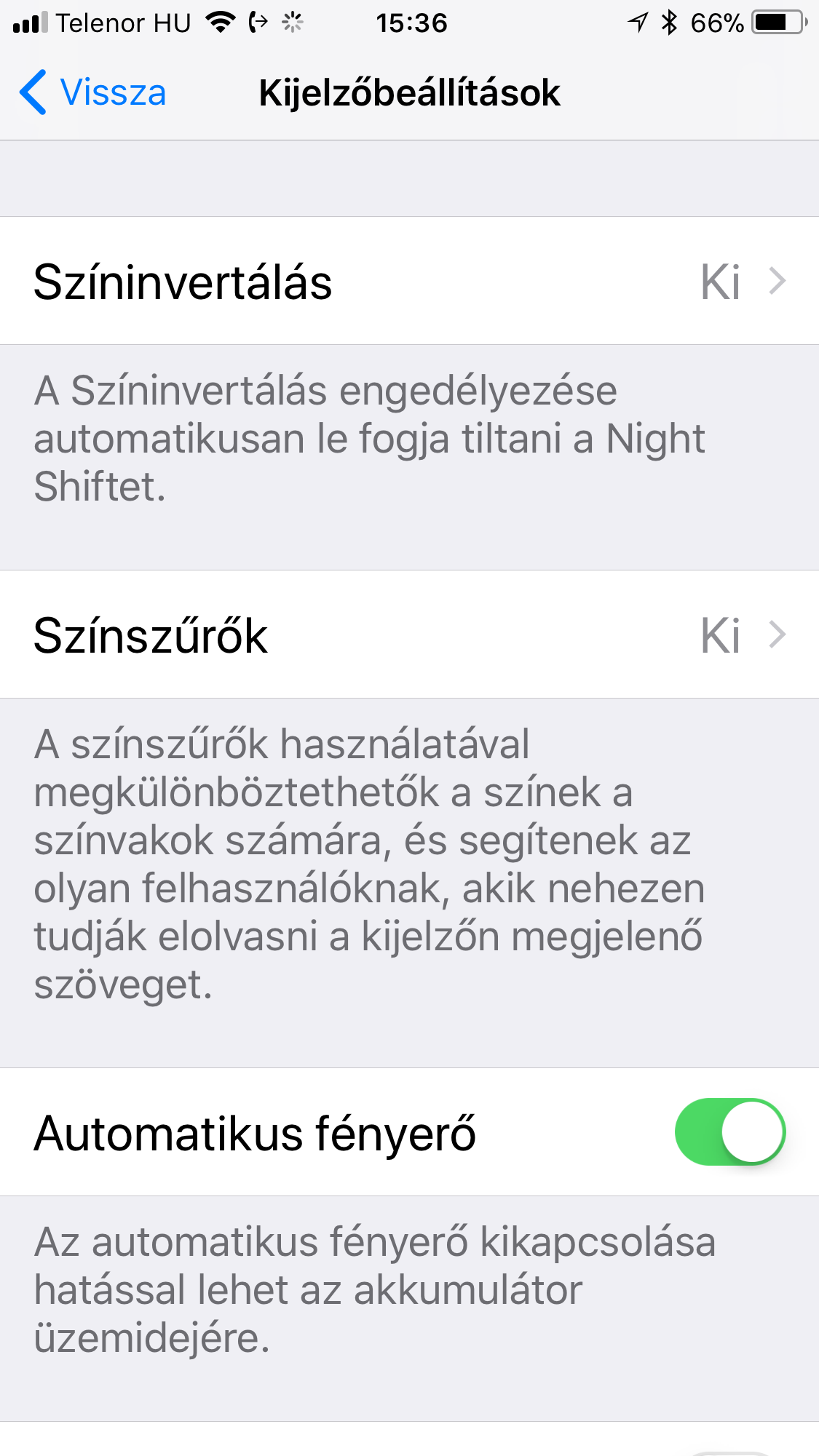 Dark Mode vagy Intelligens invertálás ON